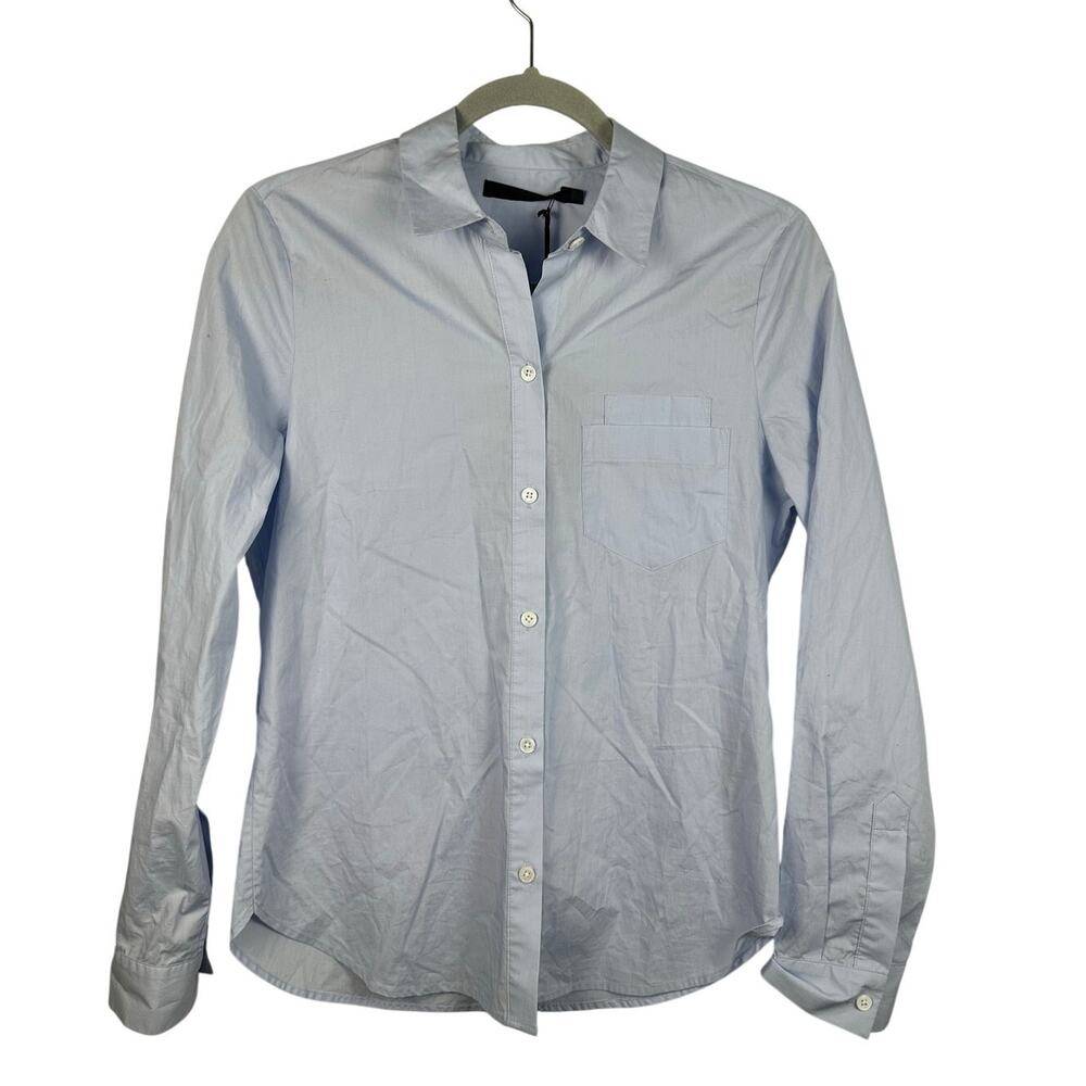 Jenni Kayne Slim Shirt Women XS French Blue NWT Cotton Button Down 553-6952-B22